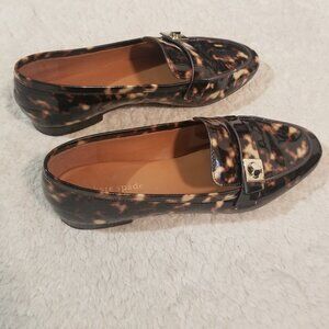 Kate Spade Patent Leather Tortoiseshell Catroux Slip On Loafer 7.5B